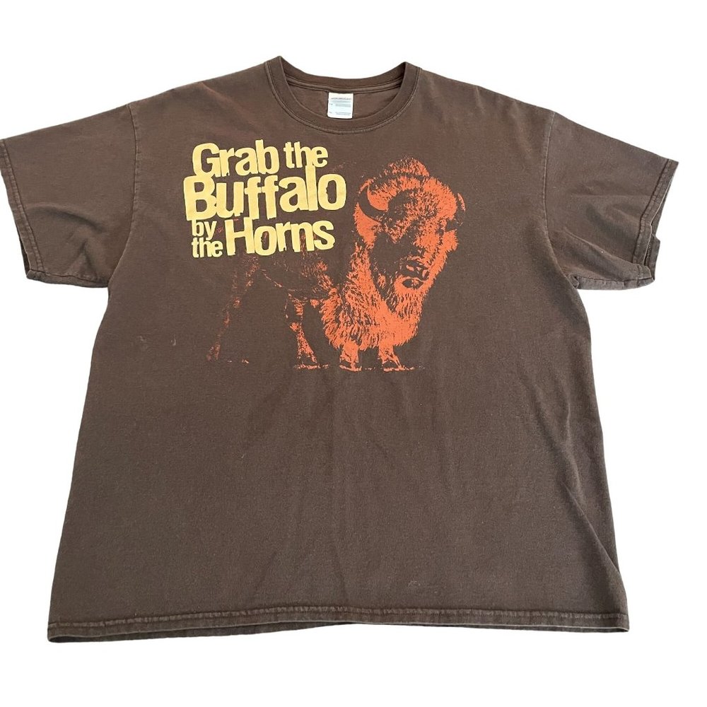Grab the Buffalo by the Horns Gildan T-shirt, Size XL